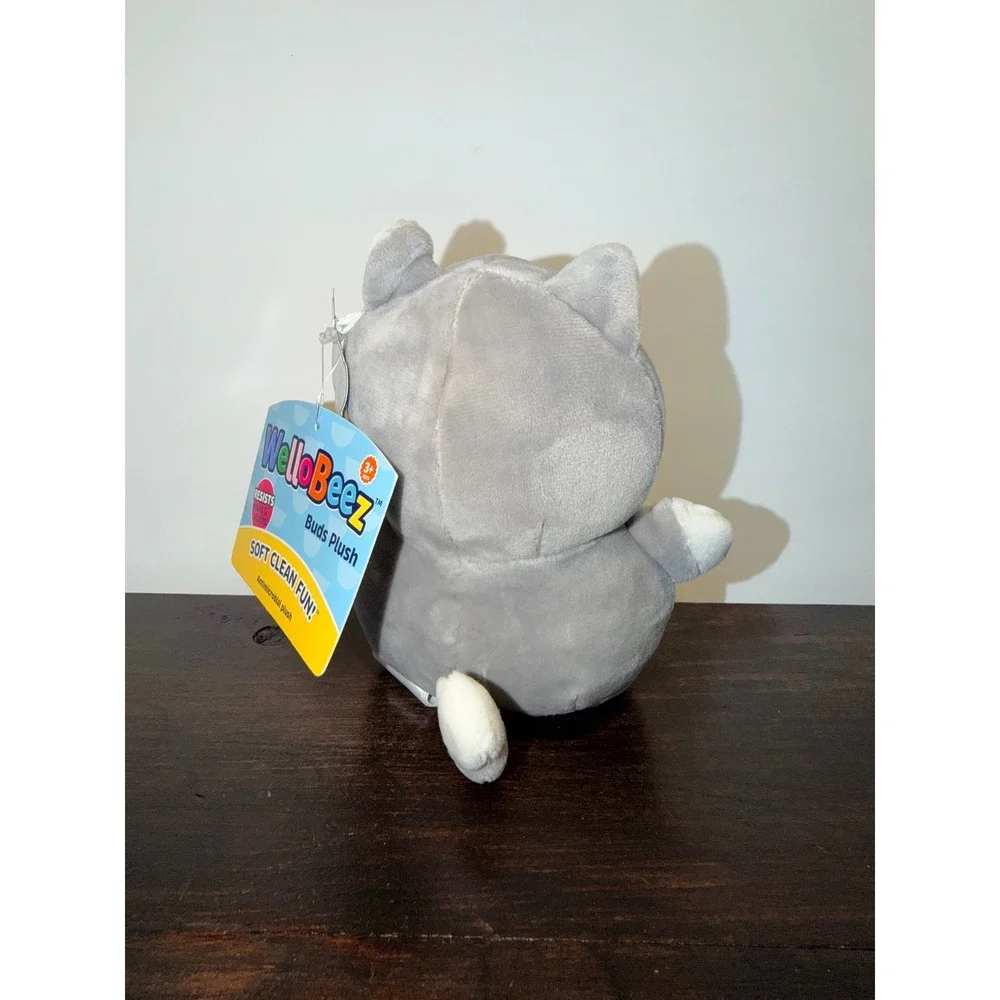 WelloBeez Buds Husky Dog Plush Antimicrobial Washable Grey White Stuffed‎ Animal